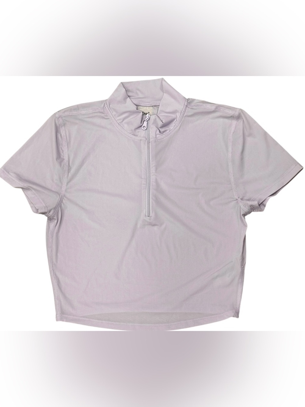 Aritzia Tna Lavender Half Zip Activewear Top Short Sleeve Mock Neck Size M
